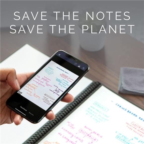 Smart Resuable Notebook, Core Letter Size Spiral Notebook, Midnight Blue, Lined - Picture 4 of 6